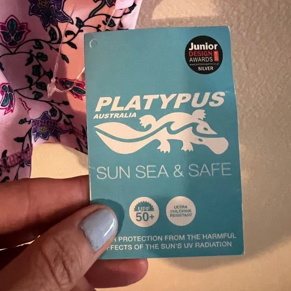 Platypus Kids Secret Garden UPF50+ Short Sleeve Rash Top Size 12 NWT - Picture 2 of 6